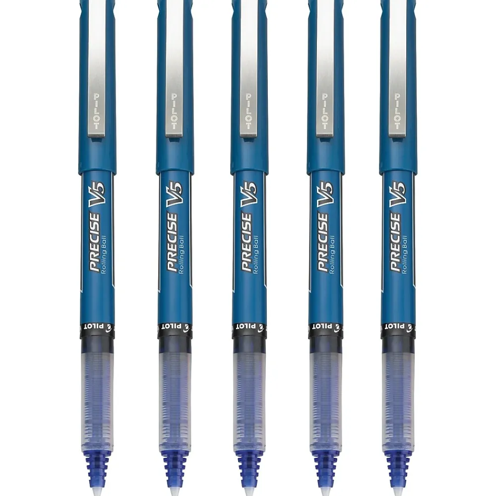 Pens|Pilot Precise V5 Rollerball Pens, Extra Fine Point, Blue Ink, 5/Pack (26011)