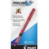 Pens|Pilot Precise V7 Rollerball Pens, Fine Point, Red Ink, Dozen (35352)