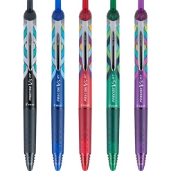 Pens|Pilot Precise V5 RT Deco Collection Retractable Rollerball Pens, Extra Fine Point, Assorted Ink, 5/Pack (41980)