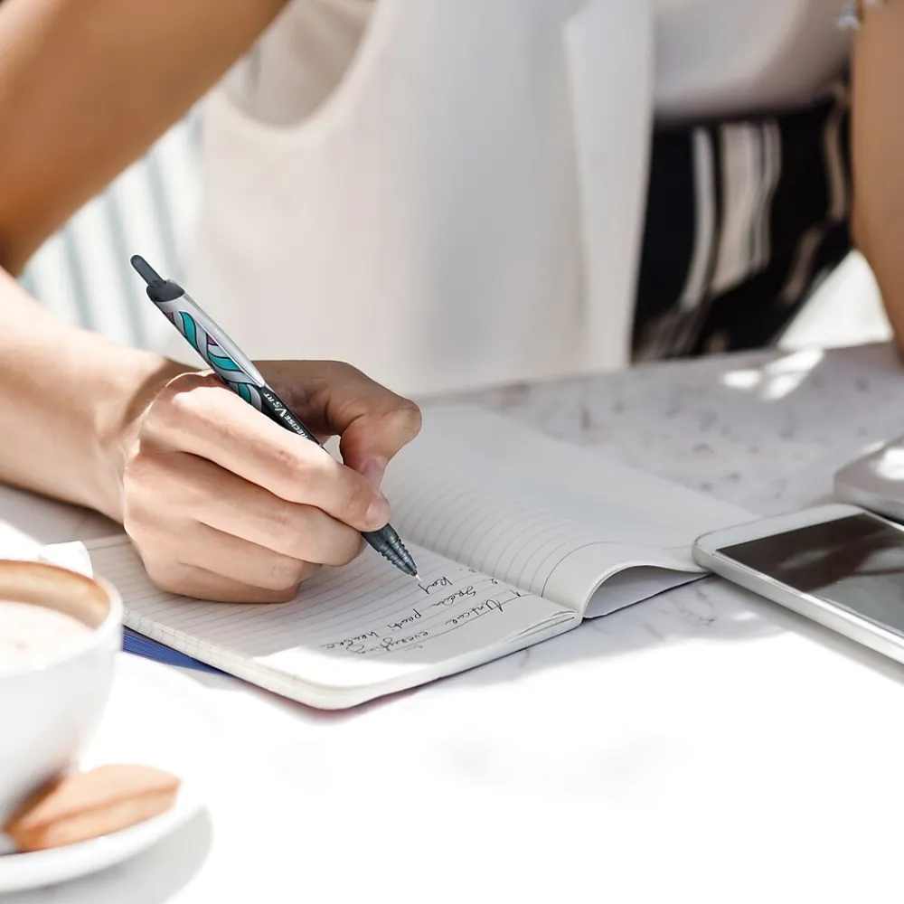 Pens|Pilot Precise V5 RT Deco Collection Retractable Rollerball Pens, Extra Fine Point, Assorted Ink, 5/Pack (41980)