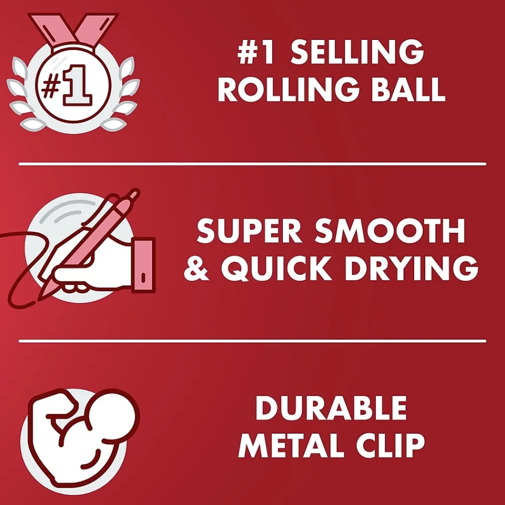 Pens|Pilot Precise V5 RT Retractable Rollerball Pens, Extra Fine Point, Red Ink, Dozen (26064)