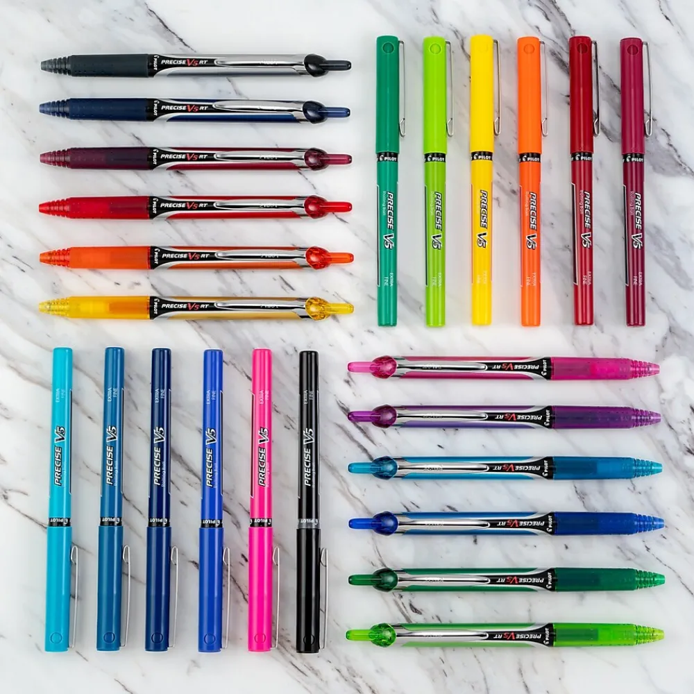 Pens|Pilot Precise V5 RT Retractable Rollerball Pens, Extra Fine Point, Red Ink, Dozen (26064)