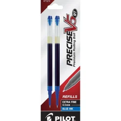Pens|Pilot Precise V5 RT Rollerball Pen Refill, Extra Fine Tip, Blue Ink, 2/Pack (77274)
