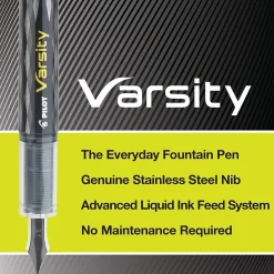 Pens|Pilot Varsity Fountain Pens, 1.0mm Nib, Ink (90010) Black