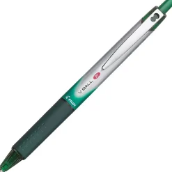 Pens|Pilot VBall RT Retractable Rollerball Pen, Fine Point, Green Ink (26209)