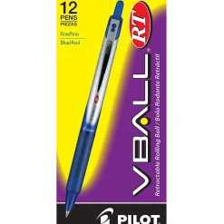 Pens|Pilot VBall RT Retractable Rollerball Pens, Fine Point, Blue Ink, Dozen (26207)