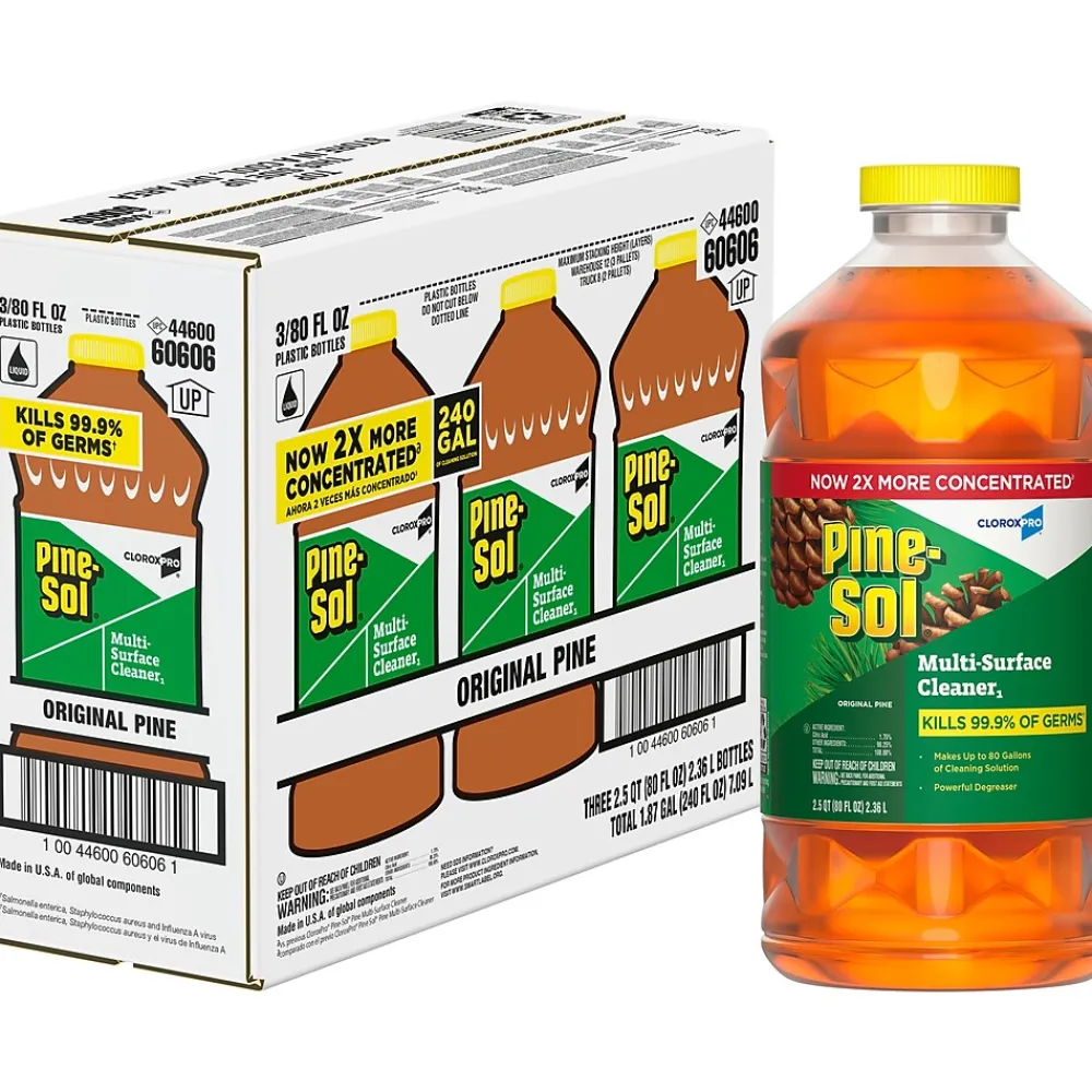 Disinfecting Multi-Surface Cleaner Degreaser, Original Pine, 80 Fl. Oz. 3/Carton (60606CT)<Pine-Sol Clearance