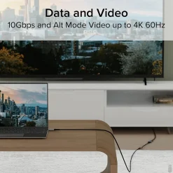 3.3' USB C Extension Cable with Built-in Multimeter Tester (USBC-METER3-1MF)<Plugable Sale