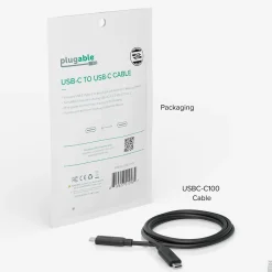 Plugable 3.3' USB Cable, Black (USBC-C100)