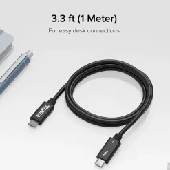 Plugable Thunderbolt-4 EPR 3.3' Cable, 240W, Black (TBT4-240W-1M)