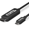 Plugable USB 3.1 Type C to HDMI 2.0 Audio/Video Cable, Male to Male, Black (USBC-HDMI-CABLE)