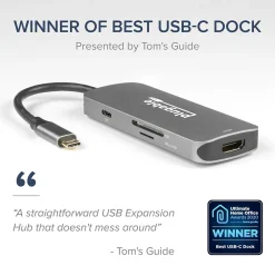 Plugable USB C Hub Multiport Adapter, 7-in-1 Hub, 87W Charging (USBC-7IN1)