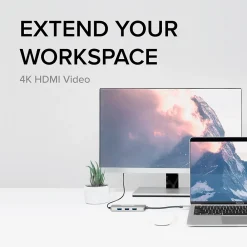 Plugable USB C Hub Multiport Adapter, 7-in-1 Hub, 87W Charging (USBC-7IN1)