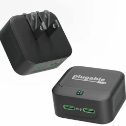 40W Dual USB-C Wall Charger, Black (PS-40C2B)<Plugable Hot