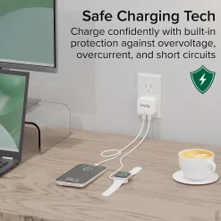 40W Dual USB-C Wall Charger, White (PS-40C2W)<Plugable