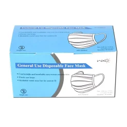Unbranded 3-ply Disposable Half Face Mask, Adult, Blue, 50/Box (WXDKZ0007E/ET10000/FM-34EE)