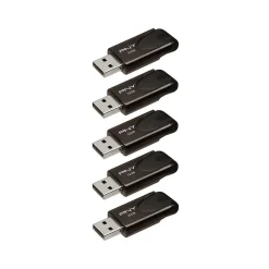 Discount PNY Attache 4 32GB USB 2.0 Flash Drive, Black, 5/Pack (P-FD32GX2ATT4MC)