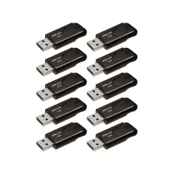 Hot PNY Attache 4 16GB USB 2.0 Flash Drive, Black, 10/Pack (P-FD16GX10ATT4-EF2)