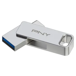 Hot PNY DUO LINK Dual 128GB USB 3.2 Type C Flash Drive, Silver (P-FDI128DULINKT)