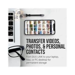 Hot PNY DUO LINK Dual 128GB USB 3.0 Type A Flash Drive, Black/Silver (P-FDI128LA02GCR)