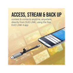 Hot PNY DUO LINK Dual 128GB USB 3.0 Type A Flash Drive, Black/Silver (P-FDI128LA02GCR)