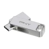 PNY DUO LINK Dual 256GB USB 3.2 Type-C Flash Drive, Silver (P-FDI256DULINKTYC-GE)