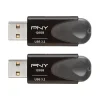 Sale PNY Elite Turbo Attache 4 128GB USB 3.2 Flash Drive, Black, 2/Pack (P-FD128X2TBAT4G)