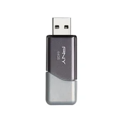 Best PNY Elite Turbo Attache 3 64GB USB 3.0 Type A Flash Drive, Silver/Gray (P-FD64GTBOP-GE)