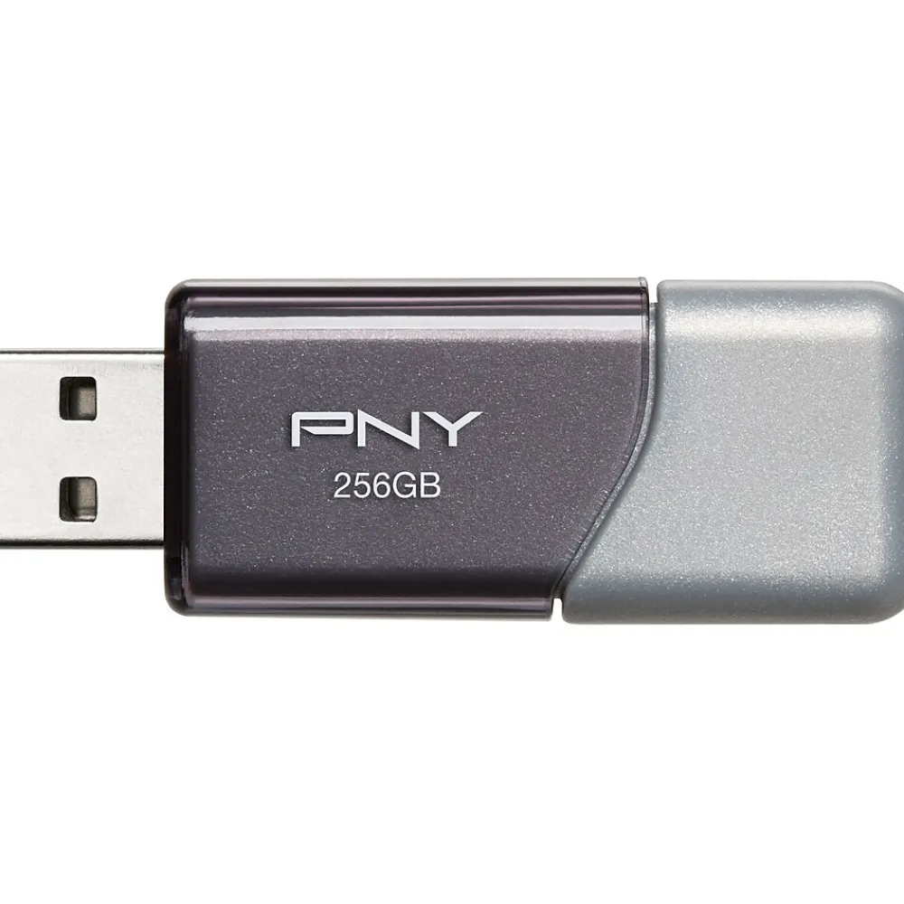 Outlet PNY Elite Turbo Attache 3 256GB USB 3.0 Type A Flash Drive, Silver/Gray (P-FD256TBOP-GE)
