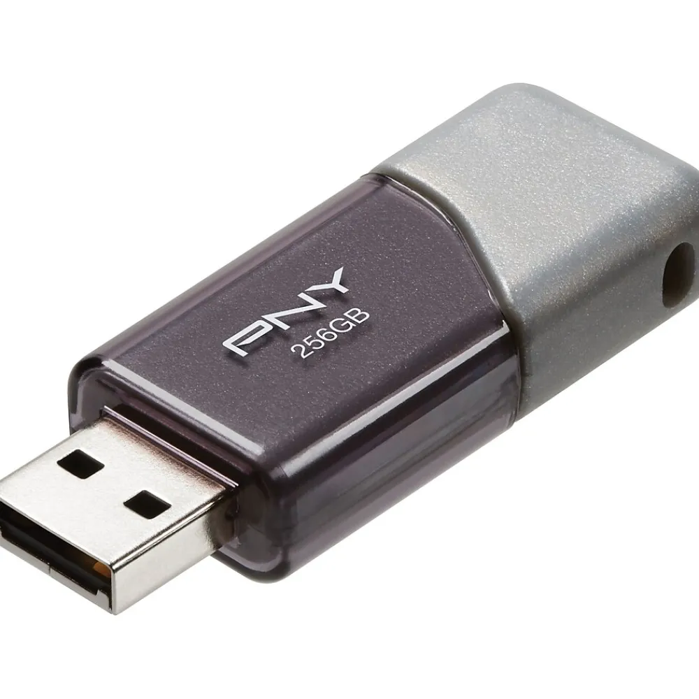 Outlet PNY Elite Turbo Attache 3 256GB USB 3.0 Type A Flash Drive, Silver/Gray (P-FD256TBOP-GE)