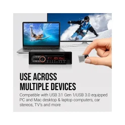 Clearance PNY Elite-X Fit 256GB USB 3.1 Type-A Flash Drive, Black (P-FDI256EXFIT-GE)