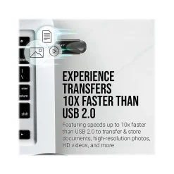 Online PNY Turbo Attache 4 128GB USB 3.0 Type A Flash Drive, Black (P-FD128TBAT4-GE)