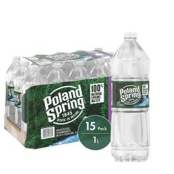 Poland Spring 100% Natural Spring Water, 33.8 oz. Plastic Bottles, 15/Carton (12349654)