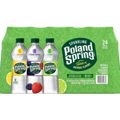 Poland Spring Sparkling Water, Lime, Triple Berry & Lemon, 16.9 oz. Bottles, 24/Carton (12410094)