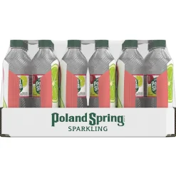 Poland Spring Sparkling Water, Raspberry Lime, 16.9 oz. Bottles, 24/Carton (12349573/122058)