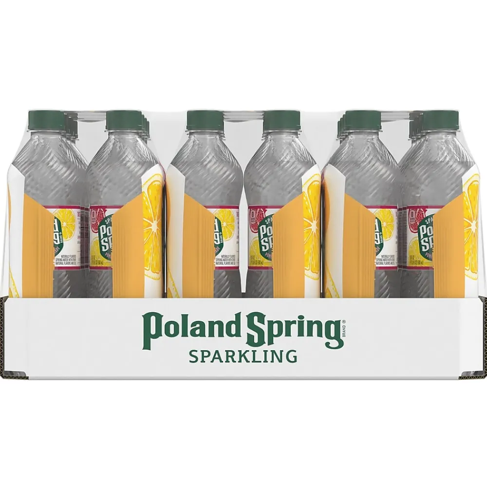 Poland Spring Sparkling Water, Pomegranate Lemonade, 16.9 oz. Bottles, 24/Carton (12349576)