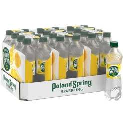 Poland Spring Sparkling Water, Lively Lemon, 16.9 oz. Bottles, 24/Carton (12349569/100965)