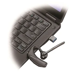 Outlet Poly 5200 USB-A Bluetooth Mono Computer Earbuds, UC Certified, Black (206110-101)