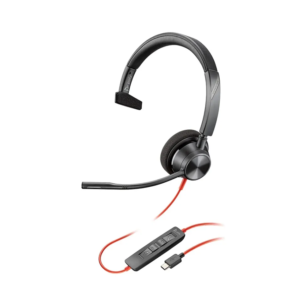 Discount Poly Blackwire 3310 Noise Canceling Mono Headset, USB-C/USB-A, UC Certified (8X215AA)