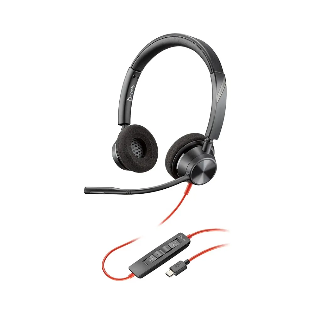 Online Poly Blackwire 3320 Stereo Headset, USB-C/USB-A, UC Certified (8X219AA)