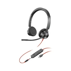 Hot Poly Blackwire 3325 Stereo Headset, USB-C/3.5mm, MS Certified/UC Certified (8X222AA)