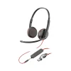 Best Poly Blackwire 3225 Stereo Headset, USB-C/USB-A/3.5mm, UC Certified (8X229AA)