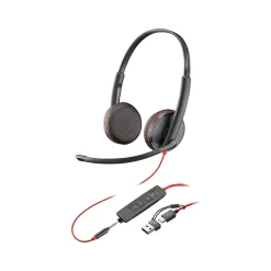 Online Poly Blackwire 3225 Stereo Headset, USB-C/USB-A/3.5mm, UC Certified, Bulk (8X229A6)