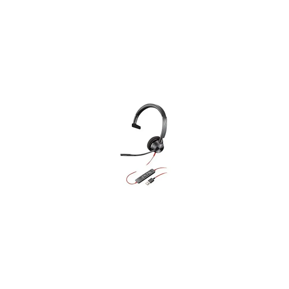 Outlet Poly Blackwire 3310 Wired Mono On Ear Computer Headset, Black (213928-01)
