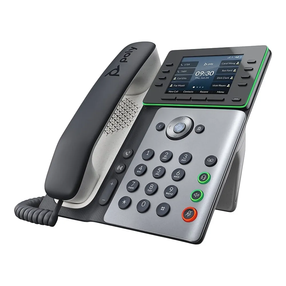 Poly Edge E300 Corded Conference Telephone, Black/Silver (2200-87815-025)