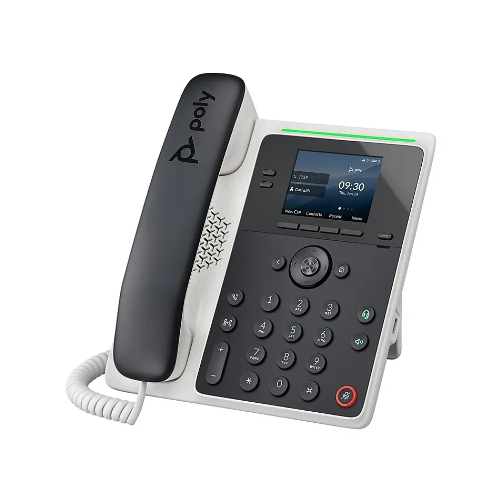 Poly Edge E100 Corded Conference Telephone, Black/White (2200-86980-025)
