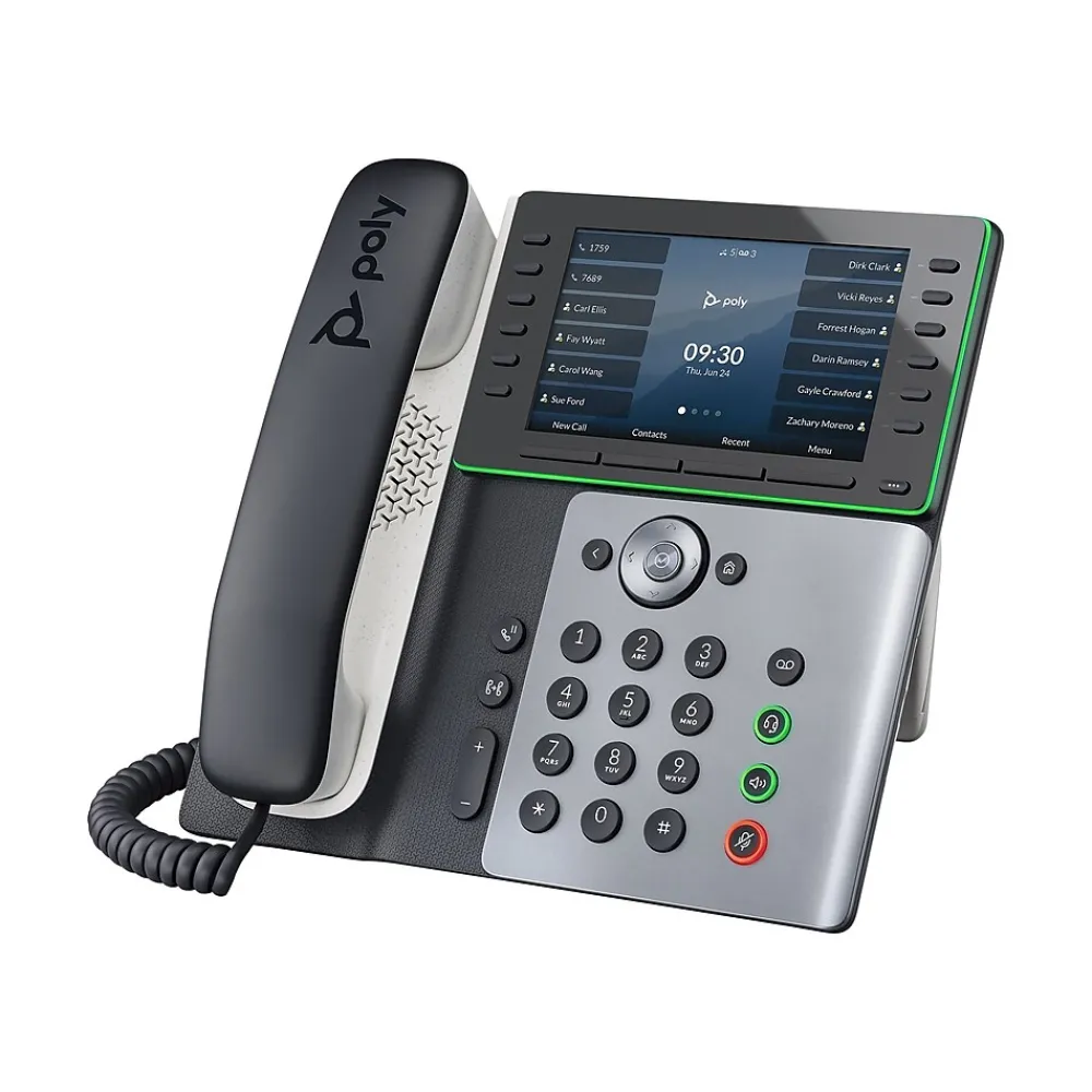 HP Poly Edge E500 48-Line Corded Conference Telephone, Black/Silver (82M94AA)