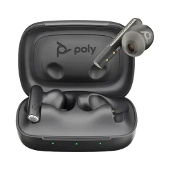 Voyager Free 60 UC Wireless Noise Cancelling Bluetooth Earbuds, USB-A, MS Certified, Carbon Black (7Y8L7AA)<Poly Hot
