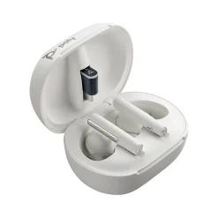 Voyager Free 60+ UC Wireless Noise Cancelling Bluetooth Earbuds, USB-A, MS Certified, White Sand (7Y8G7AA)<Poly Discount