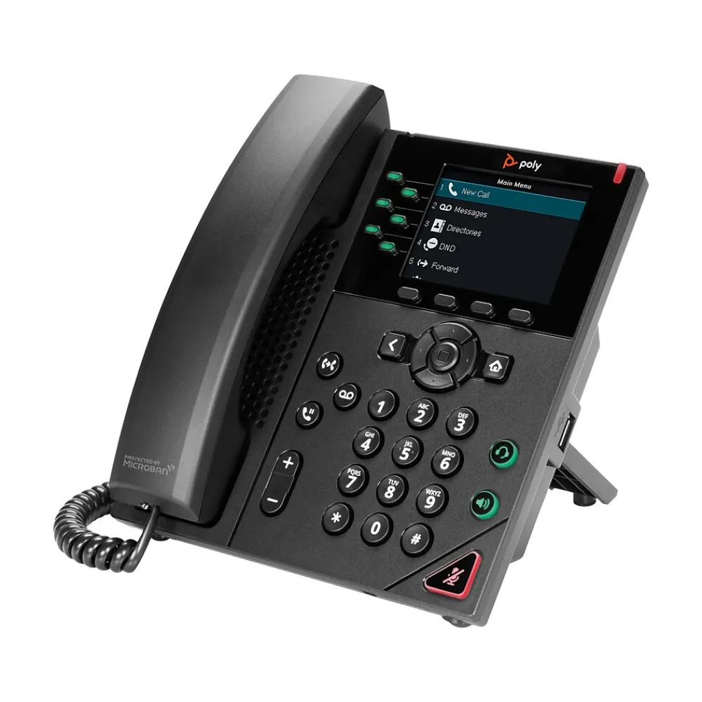 Poly VVX 350 6-Line VOIP Phone, Black (89B69AA#ABA)